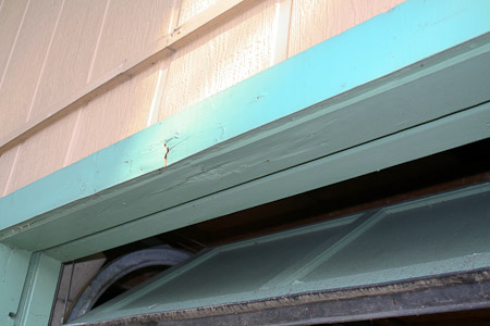 Frame of right hand garage door